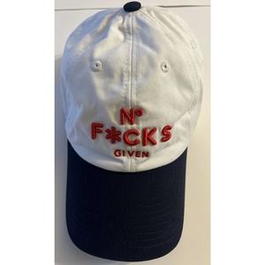 NO F*CKS GIVEN DAD HAT EMBROIDERED BASEBALL CAP ADJUSTABLE BACK BUCKLE WHITE
